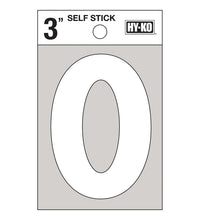 Hy-Ko 3 in. White Vinyl Number 0 Self-Adhesive 1 pc. (Pack of 10)