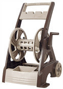 Ames 2386275NL 250' Dark Brown & Tan NeverLeak Poly Hose Reel Cart