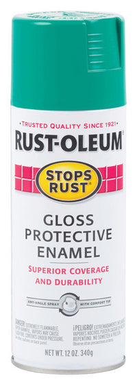 Rust-Oleum Stops Rust Gloss Rich Jade Spray Paint 12 oz. (Pack of 6)