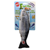 Spot Black/Gray Flippin Fish Pet Toy 11.5 in. 1 pk