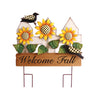 Celebrations  Welcome Fall Sunflower Stake  Fall Decoration  24-1/4 in. H x 1.97 in. W 1 pk (Pack of 4)