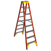 Werner 8 ft. H Fiberglass Twin Step Ladder Type IA 300 lb. capacity