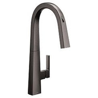 Black stainless one-handle high arc pulldown kitchen faucet