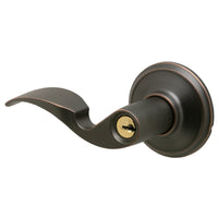 Schlage Avanti Aged Bronze Entry Lever 1-3/4 in.