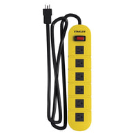 Stanley ShopMax MTL 4 ft. L 6 outlets Surge Protector Black/Yellow 1200 J