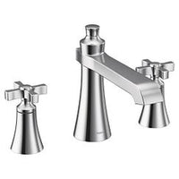 Chrome two-handle high arc roman tub faucet