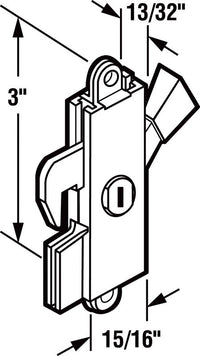 Prime-Line  Assorted  Aluminum  Patio Door Latch  1 pk