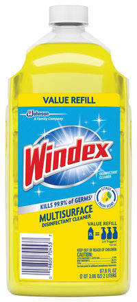 Windex No Scent Multi-Surface Cleaner, Protector and Deodorizer Liquid 2 oz. (Pack of 6)