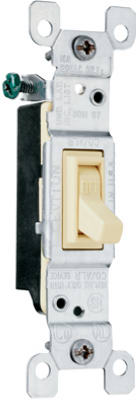 Toggle Switch, SP, Grounding, Ivory, 120-Volt, 15-Amp