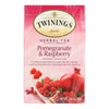 Twining's Tea Herbal Tea - Pomegranate and Raspberry - Case of 6 - 20 Bags