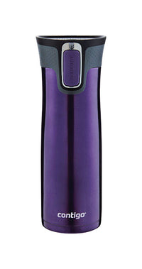 Contigo Autoseal West Loop Stainless Steel Purple BPA Free Dishwasher Safe Tumbler Design Travel Mug 20 oz. Capacity