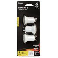 Feit Electric Enhance MR11 GU10 LED Bulb Bright White 35 Watt Equivalence 3 pk