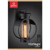 Globe Electric Balvin 1-Light Matte Black Vintage Wall Sconce