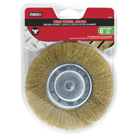 MIBRO 6 in. Fine Wire Wheel Brush Brass Coated Steel 4500 rpm 1 pc