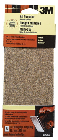 3M 9217ES Coarse Finishing Sanding Sheets 6 Count                                                                                                     