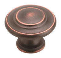 Amerock Inspirations Round Cabinet Knob 1-5/16 in. D 1 in. Oil Rubbed Bronze 10 pk