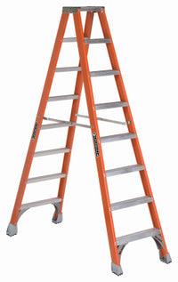 8-Ft. Twin Ladder, Fiberglass, Type-IA 300-Lb. Duty Rating