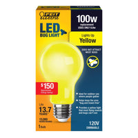 Feit Electric A19 E26 (Medium) LED Bulb Yellow 100 Watt Equivalence 1 pk