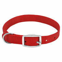 Dog Collar, Adjustable, Red Nylon, 3/4 x 17 to 20-In. (Pack of 3)