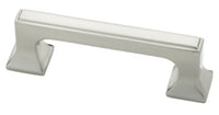 Cabinet Pull, Square Feet, Satin Nickel, 3-In.