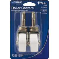 Softtouch 1.625 in. D Plastic Caster 50 lb 2 pk