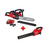 Milwaukee M18 FUEL 2727-21HDP 16 in. 18 V Battery Chainsaw/Leaf Blower Combo Kit (Battery & Charger)