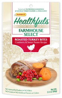 Ruffin It 08536 3.5 Oz Healthfuls Farmhouse Select Roasted Turkey, Cranberry & Sweet Potato Dog Treats (Pack of 3)