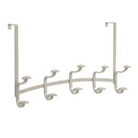 Interdesign 04505 17.25" X 5" X 10.75" Satin Spa 5 Double Hook Over The Door Rack