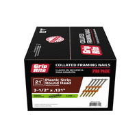 Grip-Rite 3-1/2 in. Plastic Strip Hot-Dip Galvanized Framing Nails 21 deg 4000 pk