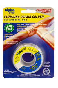 Alpha Metals  FryFlo 97  4 oz. Lead-Free Plumbing Solder  0.125 in. Dia. Tin/Copper  1 pc.