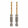 DeWalt 1/8 in. X 2-5/8 in. L Titanium Drill Bit 2 pk