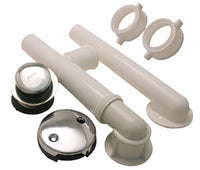 Bathtub Waste And Overflow Assembly, PVC, Chrome, 1.5-In.