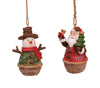 Sinomart  Santa/Snowman  Christmas Ornament  Assorted  Resin  1 pk (Pack of 6)