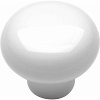 Hickory Hardware Traditional Round Cabinet Knob 1-1/4 in. D 1 in. White 1 pk (Pack of 25)