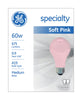 GE 60 watts A19 A-Line Incandescent Bulb E26 (Medium) Pink 2 pk (Pack of 12)