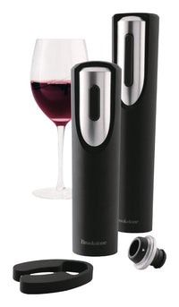 Brookstone  Black/Silver  Chrome  Wine Gift Set