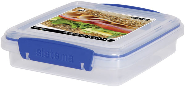 Sistema 1.4 Cup Small Split To Go Food Storage Container, Blue