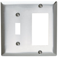 Pass & Seymour Silver 2 gang Stainless Steel GFCI/Rocker/Toggle Wall Plate 1 pk