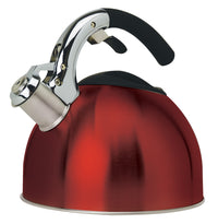 Primula Ptkr-6330 3 Quart Red Stainless Steel Soft Grip Tea Kettle