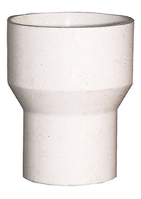 White Plastic Tubular,1-1/2-In. X 1-1/4-In.,Bell Type Reducer