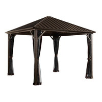 Dakota Gazebo, Brown Aluminum + Netting, 10 x 10-Ft.