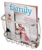 InterDesign 62375 9.2" X 4.6" X 9" Satin York Lyra Over The Tank Newspaper & Magazine Rack