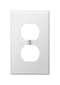 Amerelle Contractor White 1 gang Stamped Steel Duplex Outlet Wall Plate 1 pk