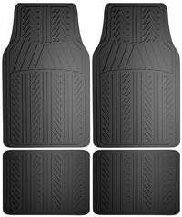 Auto Floor Mats, Black Rubber, 4-Pc.