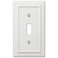 Amerelle Continental White 1 gang Die-Cast Metal Toggle Wall Plate 1 pk