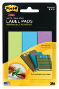 Post It 2900-Lbg 1 X 3 Removable Label Pads Assorted Colors 3 Count