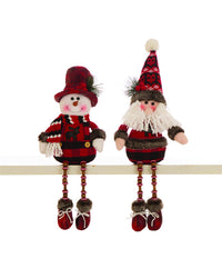 Celebrations  Santa/Snowman Legs Dangling  Shelf Decoration  Multicolored  Polyester  1 pk (Pack of 6)