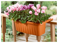 Railing Planter, Adjustable, Terra Cotta, 24 x 7.5 x 7.5-In.