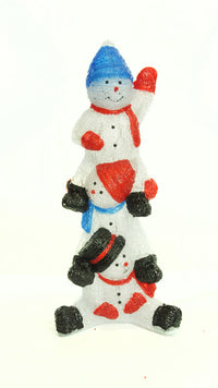 Alpine LED 23.6 in. Stacked Snowman Yard Decor