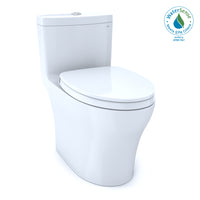 TOTO® Aquia® IV One-Piece Elongated Dual Flush 1.28 and 0.8 GPF Universal Height, WASHLET®+ Ready Toilet with CEFIONTECT®, Cotton White- MS646124CEMFG#01